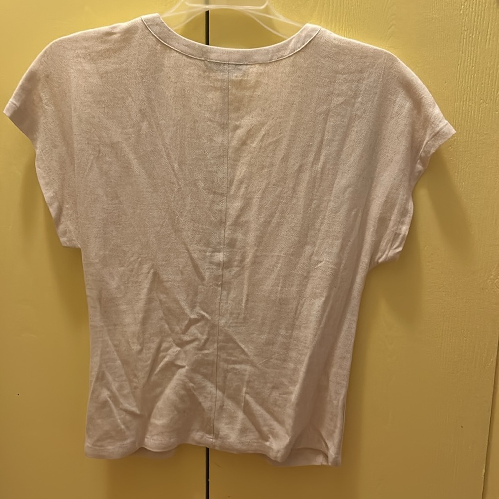 Madewell Linen-Blend Ruched Button-Front Top - Picture 2 of 6